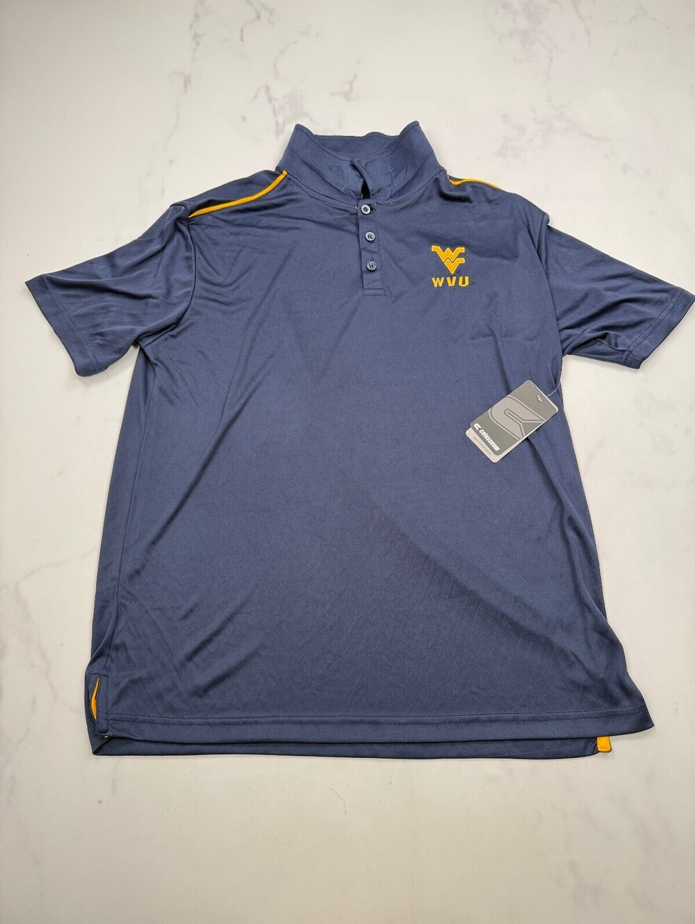 Colosseum West Virginia Mountaineers Polo Shirt Navy Modern Collegiate - Mens L